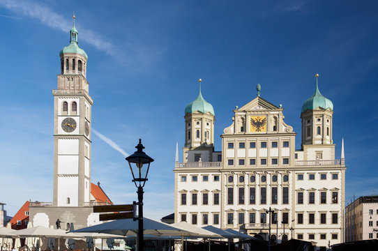 Augsburg: Perlachturm und Rathaus