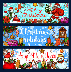 Fototapeta premium Christmas holiday and New Year celebration banner