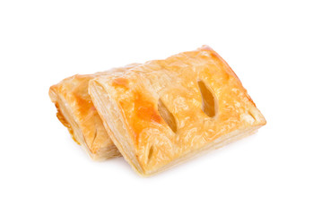 pineapple pie on white background