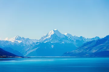 Acrylic prints Aoraki/Mount Cook Lake Pukaki and Mt. Cook as a Background