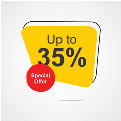 Up to 35% Special Offer Logo Vector Template Design