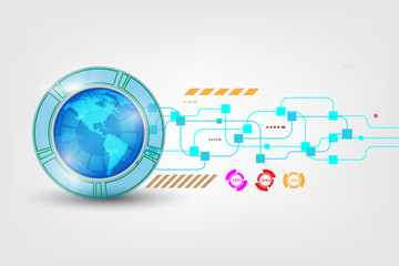 Global network connection. World map point and line composition concept of global business.abstract technology blue.