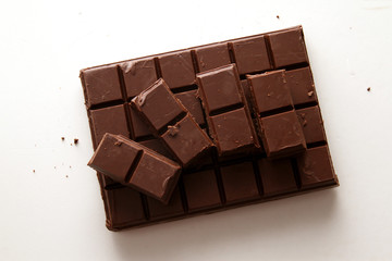 Chocolate bar background / chocolate bar made of dark chocolate, milk chocolate, and white chocolate