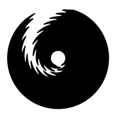  black circle with cutout on white background