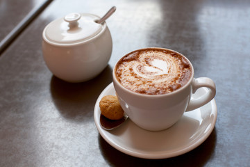 cappuccino cup on a table