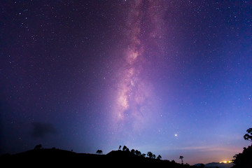 Milky way galaxy with stars and space dust in the universe. astronomy.