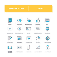 Line icons set. SMM