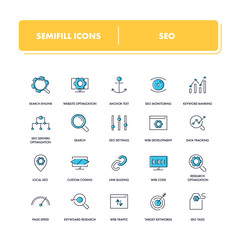 Line icons set. Seo