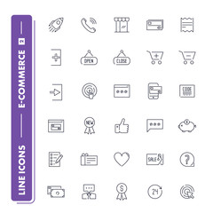 Line icons set. E-commerce 2