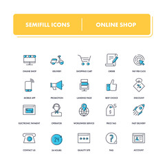  Line icons set. Online Shop