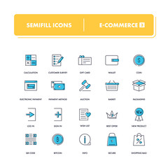 Line icons set. E-commerce 3