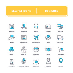  Line icons set. Logistics 