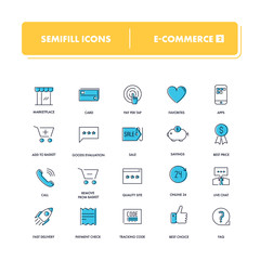 Line icons set. E-commerce 2