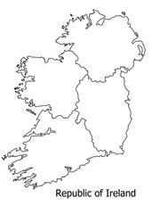 Republic of Ireland border on a white background circuit