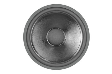 Old audio speaker on white background