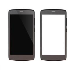 Gray cellphone isolated on white background