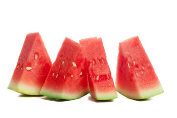 Slice of watermelon on white background