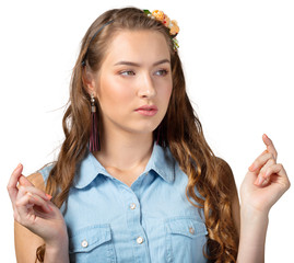 Annoyed bored frustrated young woman