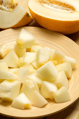 melon on table