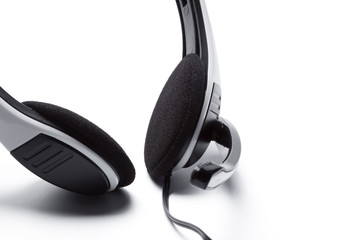 headset with microphone isolated on white