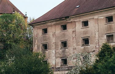 Old abandoned building of a psychiatric hospital