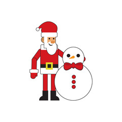 Fun Santa Claus With Snowman