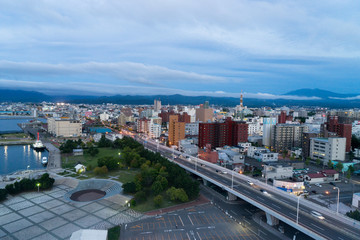 Obraz premium アスパム展望台から見る青森市内の風景
