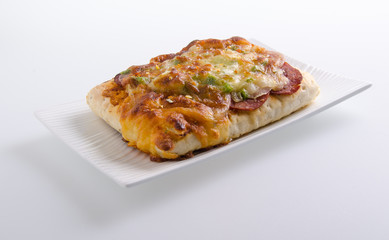 Pizza isolated on white background.