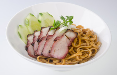 pork noodle. BBQ pork noodle bowl