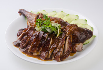 duck. roast duck traditional chinese cuisine