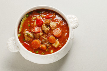 Traditional goulash soup
