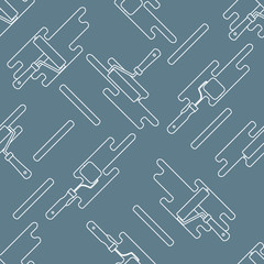 Seamless pattern of rollers for paint and paint spots.