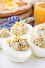 Stuffed eggs dish