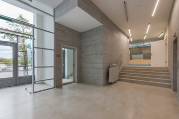 Entrance in a modern clinic or office center