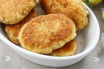 Traditional croquettes stuffed with eggs.