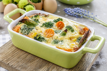 Gratin in green bowl