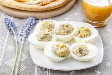Stuffed eggs snack