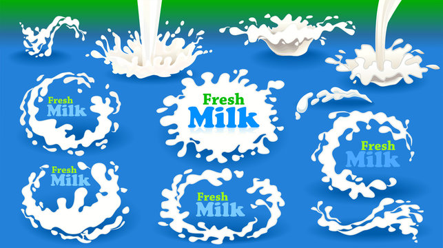 Splashes of milk, fresh and tasty