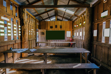 Students in classroom;Tribal students in rural; Hill tribe school, Education in rural.