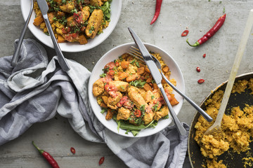 Turmeric Chicken with Cauliflower CousCous