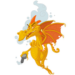 Vector Cartoon Dragon Character