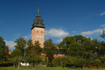 Fototapeta na wymiar Medieval church in the historic part of Strangnas town, Sweden