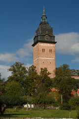 Fototapeta na wymiar Medieval church in the historic part of Strangnas town, Sweden