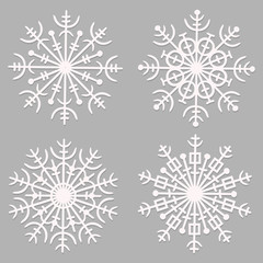 set of white snowflakes