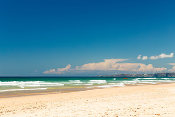Nice horizontal view on the ocean with cliffs
