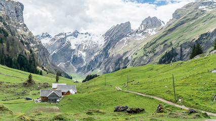 The Swiss Alps near Seealpsee lake, Appenzeller Land, Switzerland