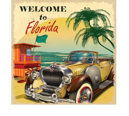 Welcome to Florida retro poster