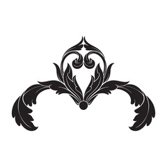 Classical baroque ornament vector 