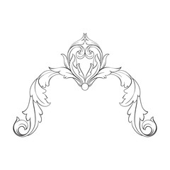 Classical baroque ornament vector 