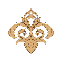Classical baroque ornament vector 